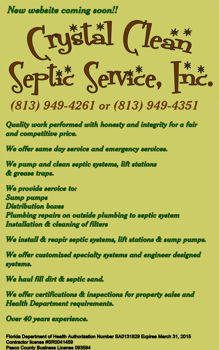 Crystal Clean Septic Service, Inc
